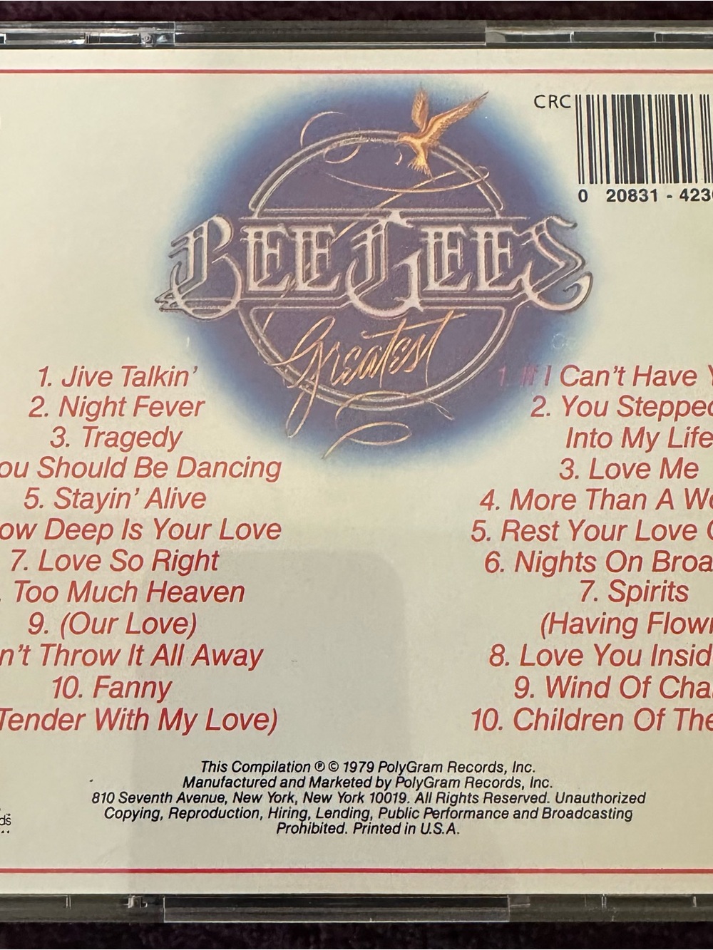 BEE GEES  GREATEST HITS cds 2 cd set 20 tracks disco pop era - Picture 2 of 2